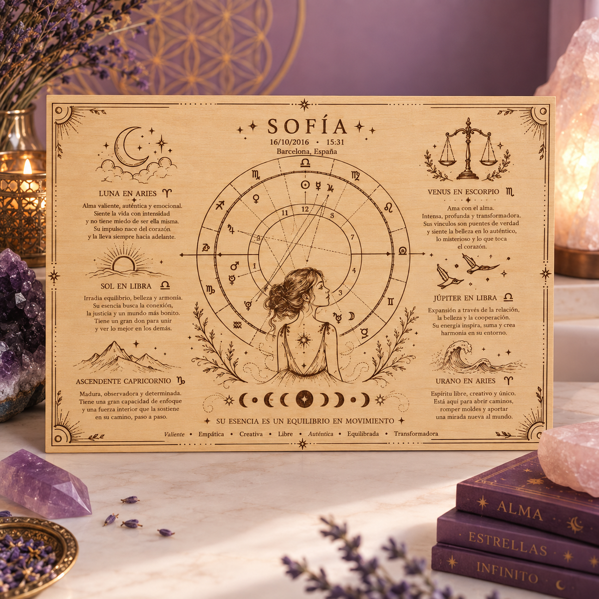Mapa del Alma | Carta Natal Personalizada (tamaño 42x30)