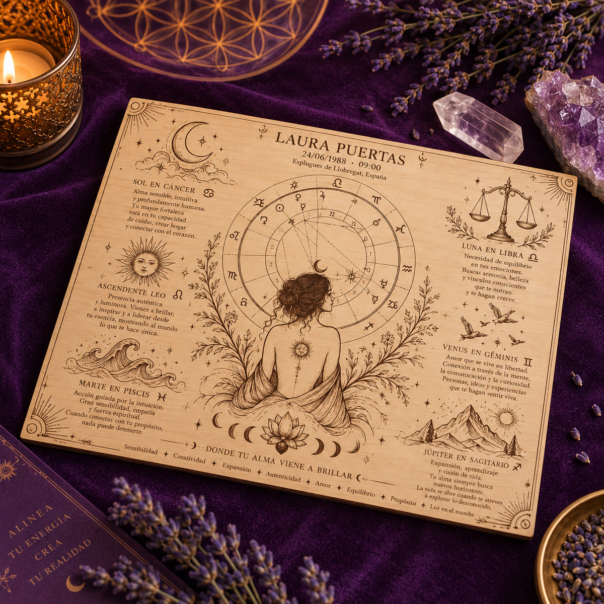 Mapa del Alma | Carta Natal Personalizada (formato pequeño tamaño 20,5x14.5)