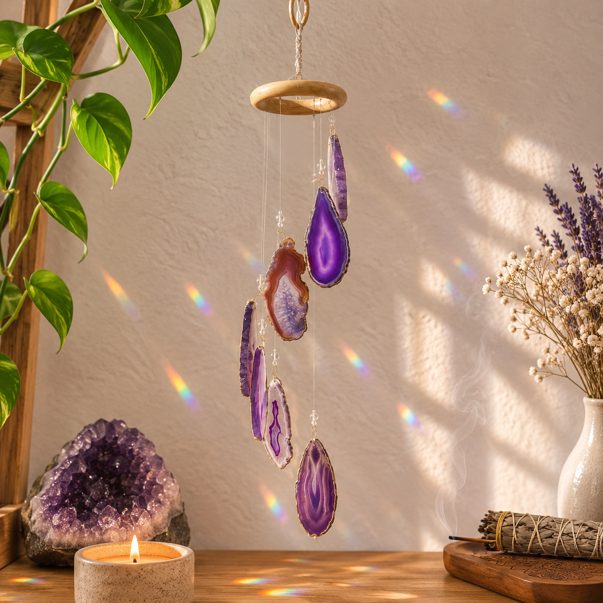 Atrapasol de Ágatas lilas 💜✨