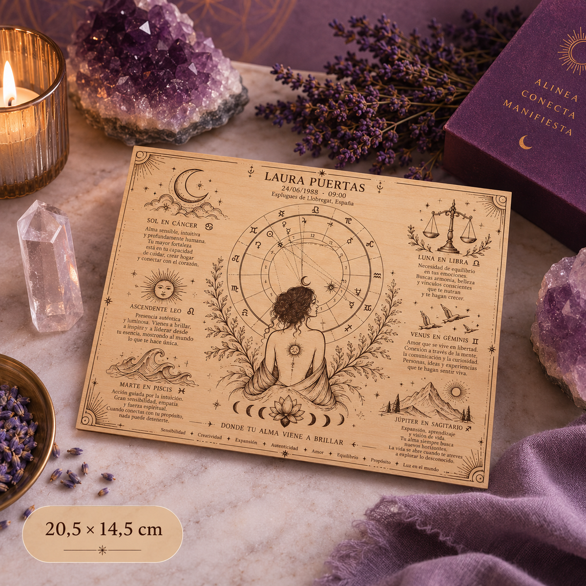 Mapa del Alma | Carta Natal Personalizada (formato pequeño tamaño 20,5x14.5)