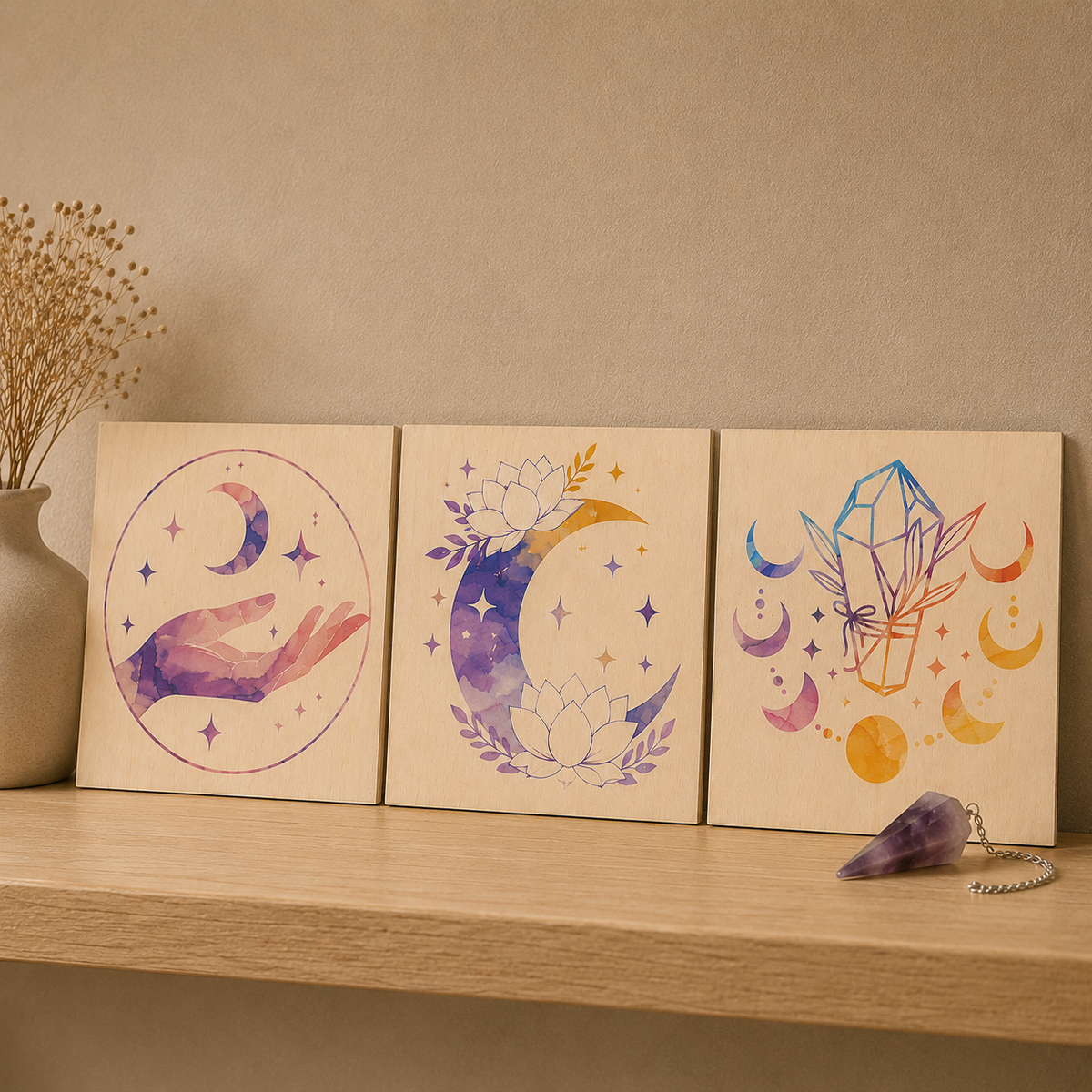 Serie Mística · Láminas de madera ✨