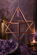 Merkaba de Cobre hecho a mano con armonizador