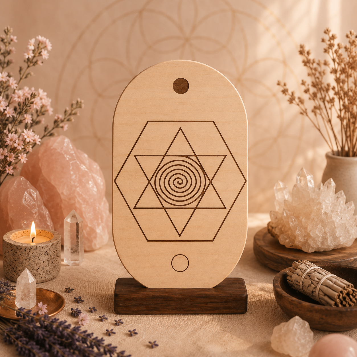 GRÁFICO RADIÓNICO PERSONALIZADO EN MADERA Ovalado 16x25