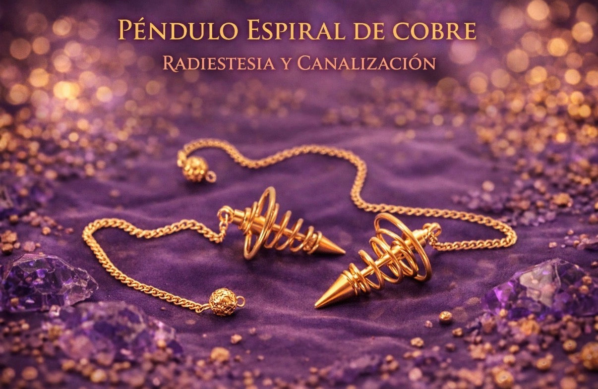 Péndulo Espiral de Cobre para Radiestesia, Canalización y Trabajo Energético