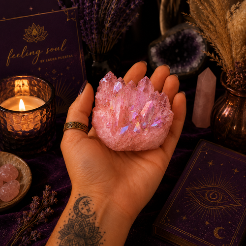 Cuarzo Natural Mediano Aura de Ángel Rosa — Pieza Única